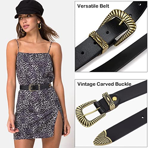 ALAIX Belts for women Women's Belts Silver Gold Buckle leather belts Black Western belts Jeans Pants belts for women3