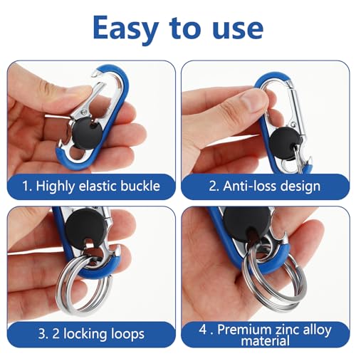 Image of Ouligay 2PCS Mens Keychains for Car Keys Heavy Duty Key Ring, Multi-functional Bottle Opener Keychain for Men, Anti-Loss