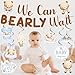 VorkiVecKi Bear Baby Shower Decorations - We Can Bearly Wait 10PCS Teddy Decorations Cute Blue Babys Decor Hanging Banner Swirls Decoration Kit for Boys Gender Reveal Sign Announcement Party Supplies