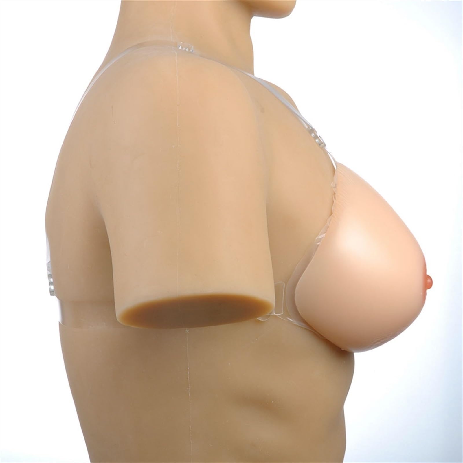 ALKANI Prótesis Artificial de Silicona de un Solo Tirante para el Pecho Derecho e Izquierdo con Tirante Ajustable Adecuado para Pacientes con mastectomía (Color : Skin, Size : 4XL)