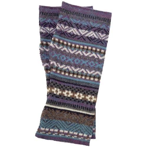 GreaterGood Peruvian Alpaca Fingerless Mittens Handmade Fair Trade Hypoallergenic One Size Fits Most for Texting and Typing (Purple One Size Fits Most)