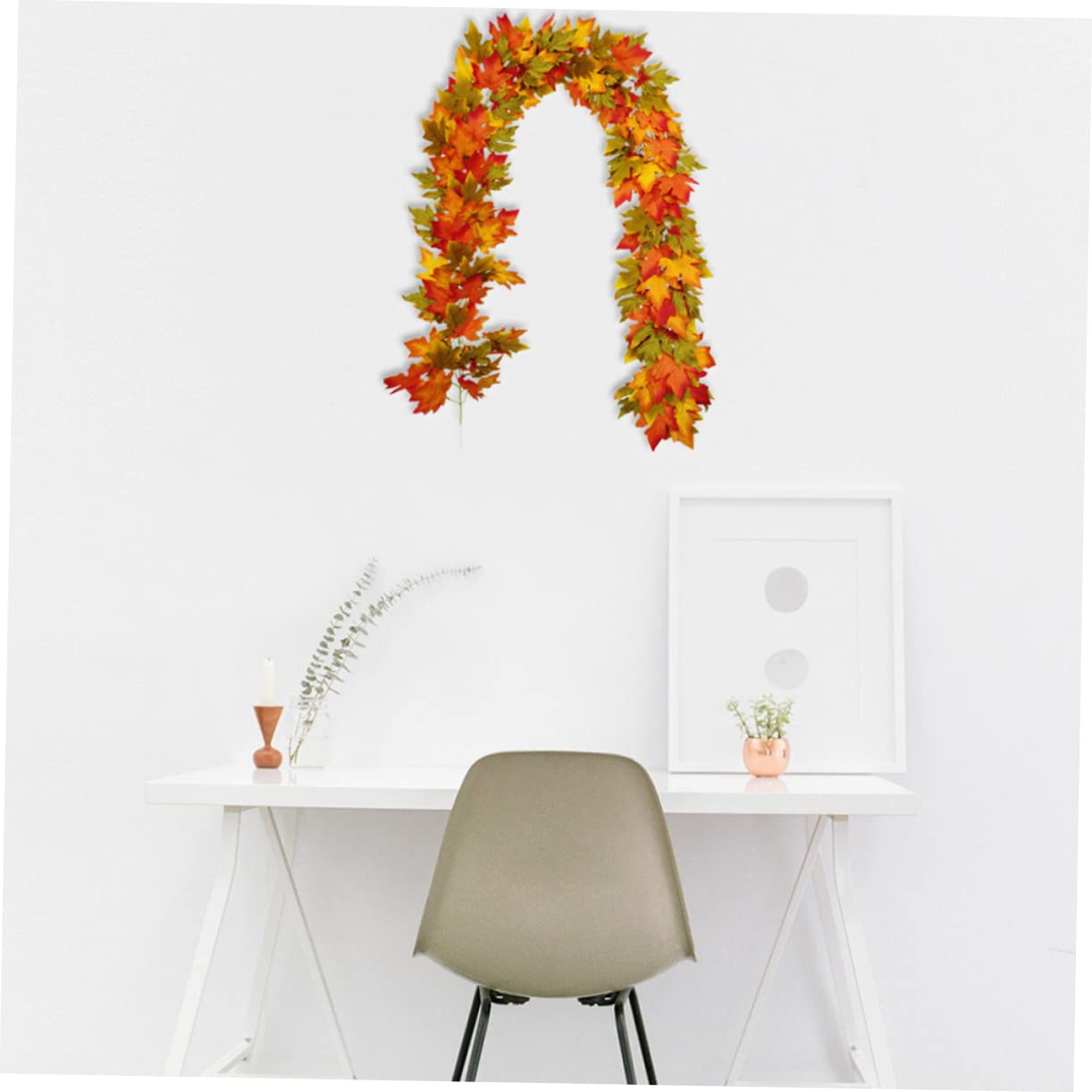 DECHOUS 1pezzi Vite Decorativa Artificiale Foglie Acero Decorazione Autunnale Per Halloween e Ringraziamento Per Pareti Porte e Specchi Simulazione Realistica Di Foglie Acero Rosse e