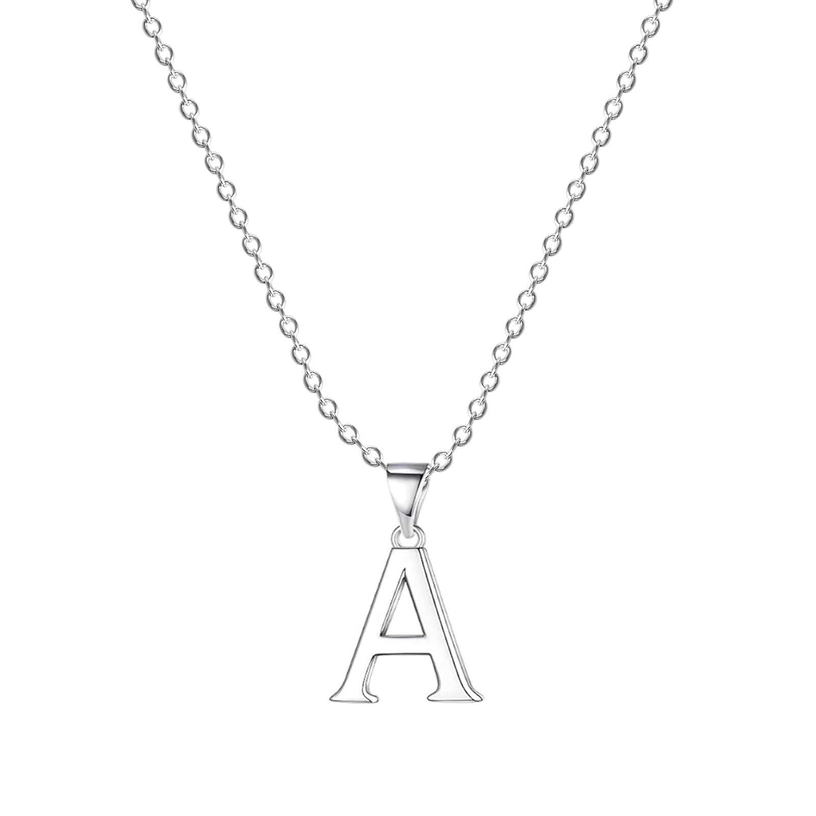 FLUFLO Damen Initialienkette, 925 Sterlingsilber Anhängerhalskette, kompatibel mit Pandora Halsketten-Charms und Perlen, ideal für Frauen und Mädchen X245