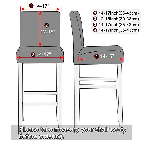 Lellen Jacquard Bar Chair Stool Cover - 4 Pack Stretch Chair Slipcover Pattern For Short Swivel Dining Chair-Counter Height Side Chairs (321K1) #TOP3