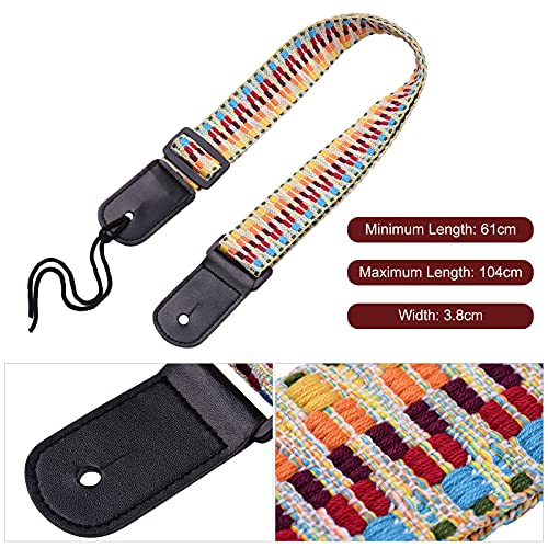 HUIOP Sangle réglable ukulélé en coton doux arc-en-ciel tissé ceinture d’épaule avec boucle en plastique corde suspendue pour ukulélé,bouton de sangle ukulélé - Les Beatles, Paul McCartney, John Lennon, RIngo Starr, George Harrison HUIOP Sangle réglable ukulélé en coton doux arc-en-ciel tissé ceinture d'épaule avec boucle en plastique corde suspendue pour ukulélé,bouton de sangle ukulélé – Image 3