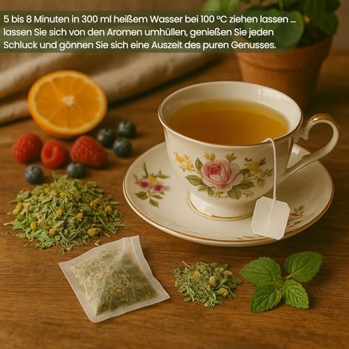 Bio-Kräutertee Morgendliche Infusion Je suis en Paix – Natürliche Energiequellen für Gleichgewicht und Wohlbefinden – Fördert Freude, Hingabe, Selbstwertgefühl und Anerkennung