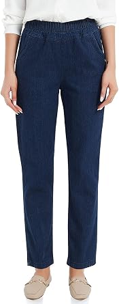 Soojun Womens Elastic Waist Jeans Stretch Pull On Pants