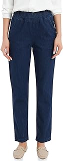Soojun Women's Elastic Waist Jeans Stretch Pull On Pants