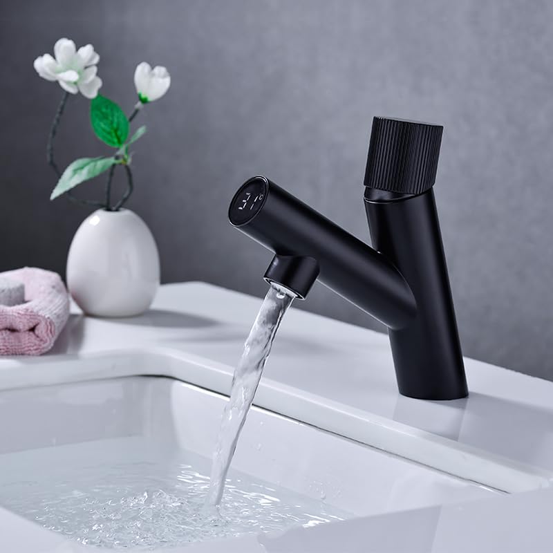 Hindware Italian Collection F680032CP Bathroom Basin Mixer with Digital Temperature Display | Made of Stainless Steel | Anti-Skid Switch | Black Color | 5-Year Manufacturer Warranty (B0CTQX429F) Amazon Price History, Amazon Price Tracker