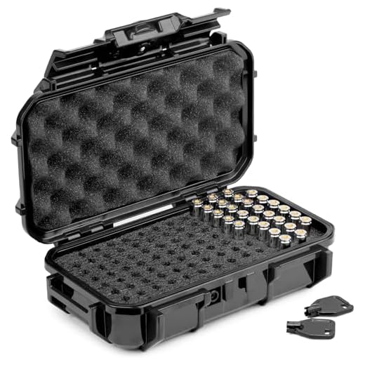 Evergreen 100 Round Bullet Locking Storage Case - Travel Safe/Mil Spec/Waterproof/USA Made - for .380 ACP, 9mm.40 S&W.45 ACP, 10mm, 5.7 FN.38 SPL.357 MAG, 5.56 NATO.233 Ammo (Black)
