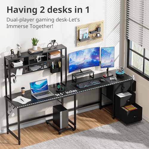 Domicon MK7 Gaming Desk Computer Desk With Pegboard & Shelves Large L Shaped Desk thumb #2