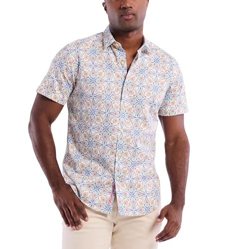 Robert Graham Men’s Holmes Short-Sleeve Button-Down Shirt, Multi, Large