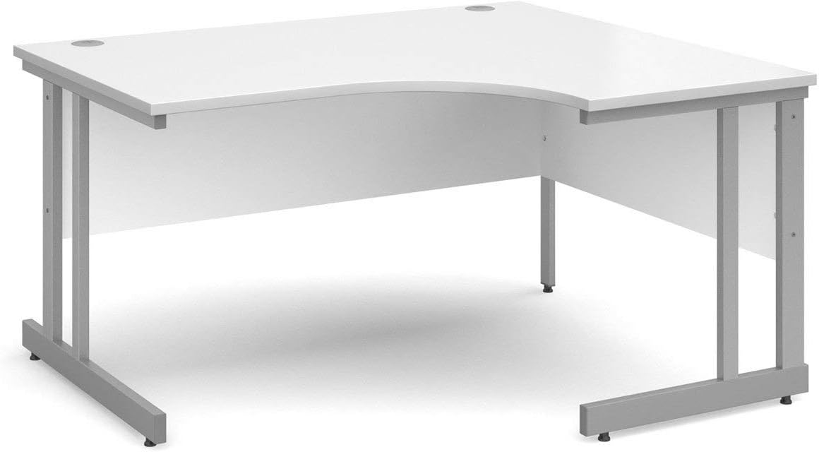 DSK Momento 1400mm Right Hand Ergonomic Desk - White