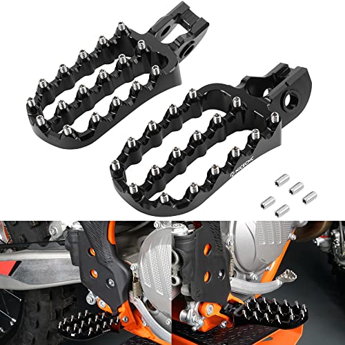 Nicecnc Black Wide Forged Foot Pegs Footrest Compatible With Ktm 125-500Xc/Xcf/Sx/Sxf/Exc/Excf,Husqvarna 125-501Tx/Fx/Te/Fe/Tc/Fc 17-22,Gasgas Ec250/300 Ex300 Ex250F/350F/450F Mc125 Mc250F/450F 21-22 #TOP5