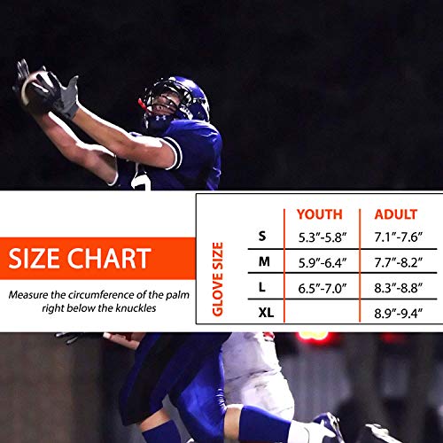 Pure Athlete Football Receiver Gloves – Elite-Stick Silicone Gripping Technology – Adult Sizes (White, Small) #TOP3