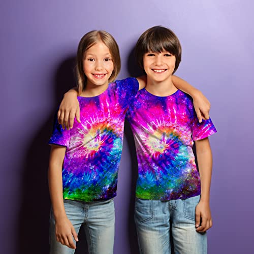 Image of Kids Tie Dye Shirt 6-18 Years Children Hippies Senior Tie-Dye Tee Tshirt for Boys' Girls'