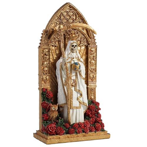 Estatua Santa Muerte Resina Pintada 9.37 pulg miniatura 3