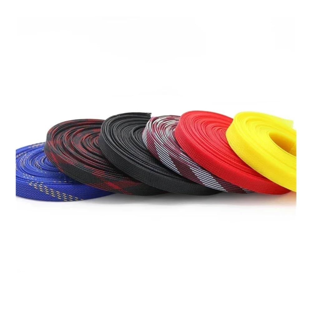 Guaina protettiva in nylon intrecciato ad alta densità da 1/10 m, 2, 4, 6, 8, 10, 12, 14, 16, 18, 20, 25, 30, 40 mm, ad alta densità (nero, 40 mm, 10 metri)