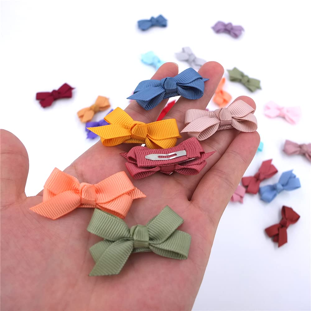 Sugarmelon 32 Colors Baby Hair Clips Toddler Tiny Hair Bow Snap Clips Infant Baby Girls Hairbow