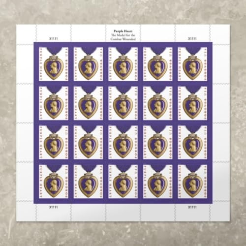 Timbres US Médaille Coeur Violet Scott 5419 pour album