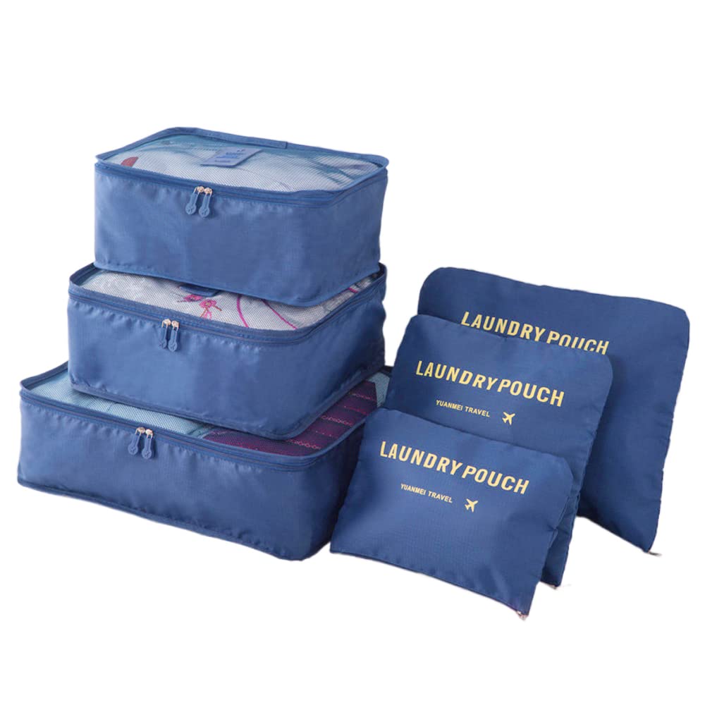 Roam.Cove 最新改良型 軽量 トラベルポーチ 6点セット アレンジケース パッキング 旅行用 スーツケース整理 インナーバッグ メッシュポーチ 収納トラベルグッズ 収納ポーチ 衣類 靴用 化粧品 小物 下着 バッグ 衣類仕分け 旅行グッズ