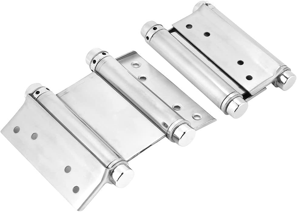 3/4/5inch Stainless Steel Spring Hinge, Double Action Door Gate Hinge Fittings, Heavy Duty Swing Hinge with Rolling Bearing for Bar Counter Doors Free Gates, Easy to Install Rust R (3 Inch (125 Pcs))