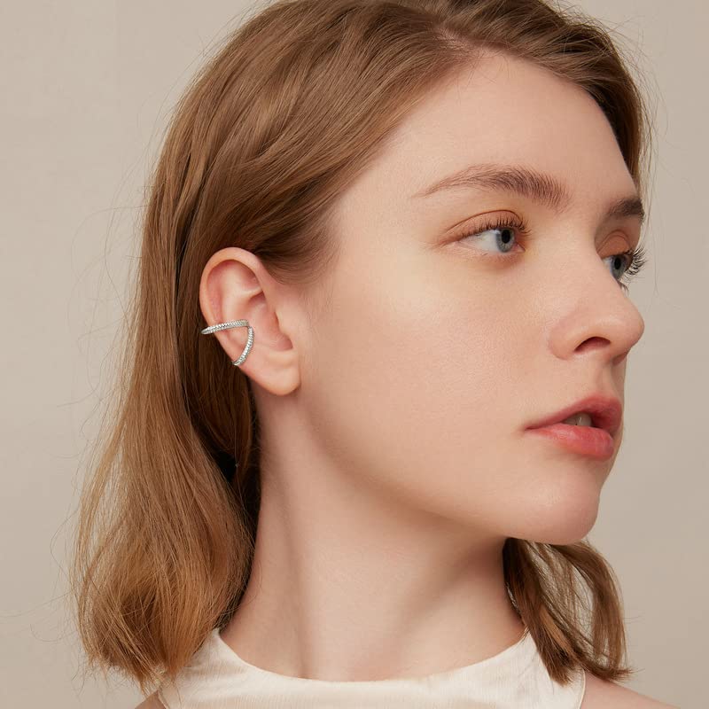 14K Gold Ear Cuffs with Moissanite, Unilateral Design, Perfect Birthday Surprise for Women and Loved Ones3