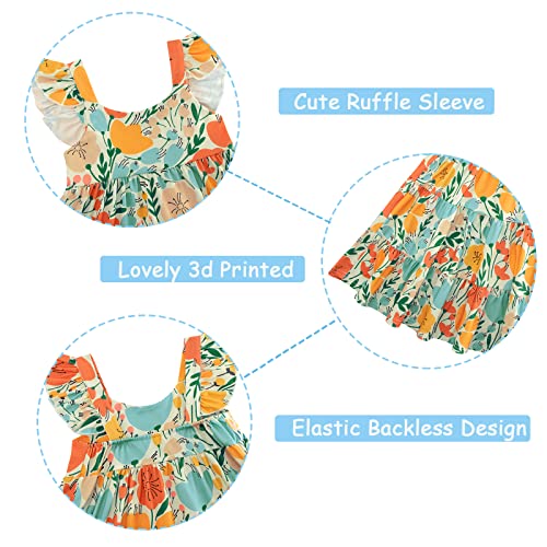 Image of Vieille Toddler Girls Summer Dress Ruffle Casual Beach Sundress 2-8 Years