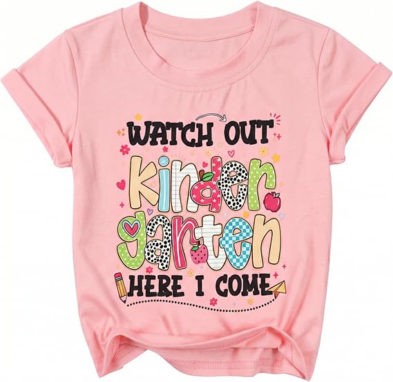 Image of Rollin Into Kindergarten Shirt Boys Girls First Day of Kindergarten T Shirts Little Kids Tee Top