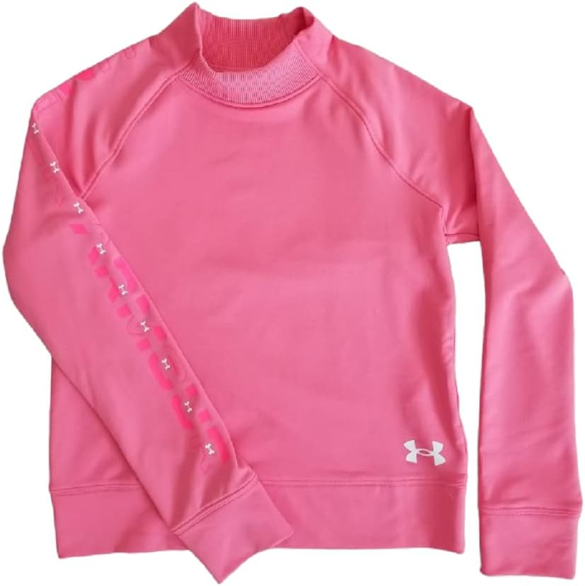 Girls' ColdGear Mock Neck Long Sleeve (Pink Lemonade - 668, X-Large)