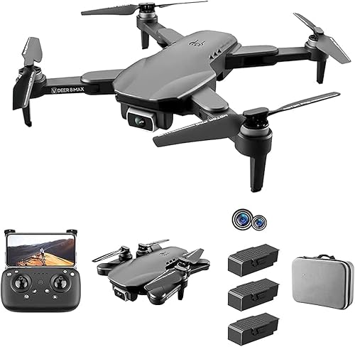 INDYAH Drones for Adults 4-Axis Foldable, 6K Ultra-Clear Dual-Camera Remote Control Aircraft, Super Life, with Storage Bag, Automatic Liftin