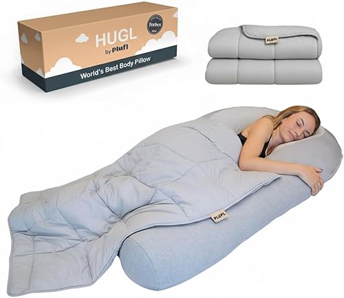 Miniatura 12 de Plufl Hugl - Almohada corporal refrescante para adultos, hecha con espuma viscoelástica, almohadas de maternidad en forma de U, ideales para