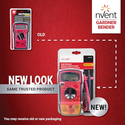 Image of nVent GARDNER BENDER GDT-3190 Digital Multimeter, 4-Function, 16-Range | AC /DC voltage, resistance, battery test, 2000 count display, 4 functions, 16 ranges. (Formerly: Gardner Bender)