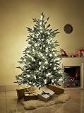 Tamaño: el árbol mide 180 cm de alto y 125 cm de diámetro medido alrededor de la parte inferior del árbol. El árbol de Navidad viene con un generoso cable de 5 metros y un transformador/controlador de luz.