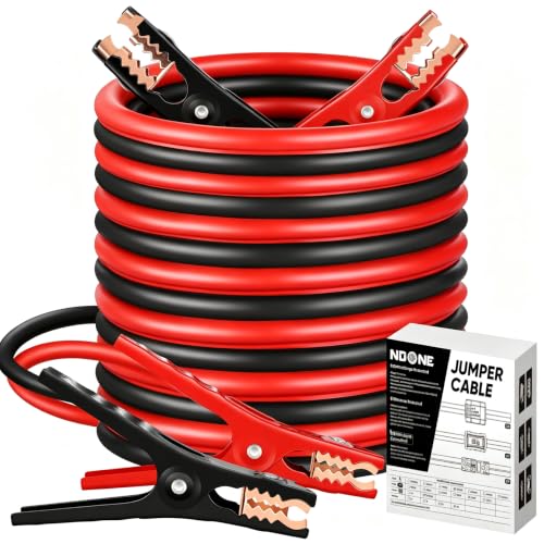 Noone 2 Gauge 16 Feet Heavy Duty Jumper Cables for 12V/24V Car Battery