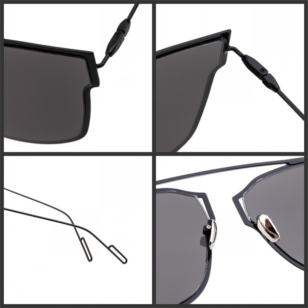 Modne okulary przeciwsłoneczne Cat Eye Metal, damskie, retro, męskie, vintage, lustrzane, z soczewkami UV400