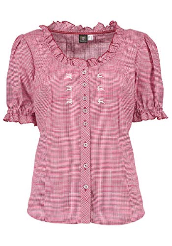 Chemisier traditionnel manches courtes col rond rouge taille 36 Zerado