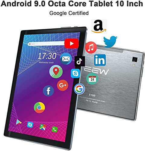 Eew Tablet 10 Inch Android Tablet, Octa-Core, 5G Wifi, 1280×800 Hd Display, 13Mp+5Mp Dual Cameras, 2G Ram 32G Rom, Bluetooth 5.0, 6000Mah Battety #TOP4