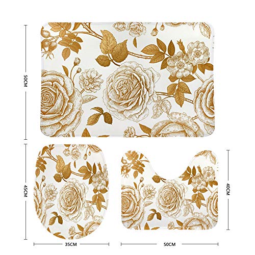 Ensemble tapis de bain dinosaure 3pcs lavable en velours de corail