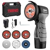 Smerigliatrice Angolare TEENO 19.500 RPM - Smerigliatrice Senza Filo 76mm, Kit Completo con 2 Batterie 2000mAh e 6 Dischi - Per Smerigliatura, Lucidatura, Taglio Professionale