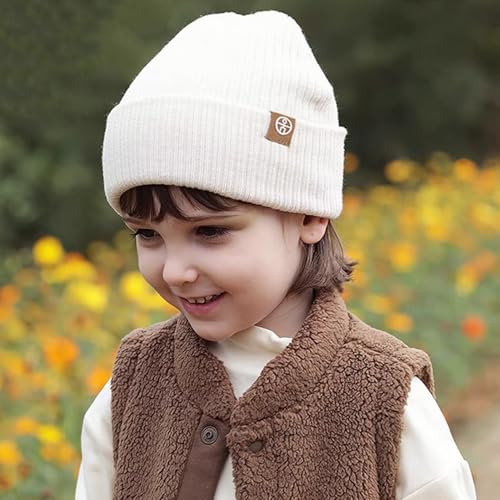 Image of Kids Winter Hat Scarf Gloves Set - Thermal Knitted Beanie with Soft Fleece Neck Warmer for Children Aged 2-8