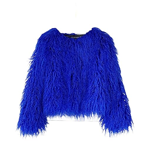 Women Fluffy Faux Fur Warm Jacket Long Sleeve Outwear Parka shaggy Coat