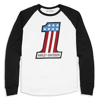 HARLEY DAVIDSON ロンT HONDURAS製 XL Harley-Davidson Men's #1 Race Raglan Long Sleeve Graphic