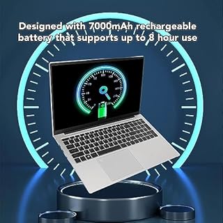 Asixxsix Laptop Aziendale da 17,3 Pollici, LPDDR4, 16 GB di RAM, Processore Quad-core da 2,9 GHz, Wi-Fi 5G, W11, Computer Tradizionale con Batteria da 7000 MAh, Webcam (16+128G Spina europea)