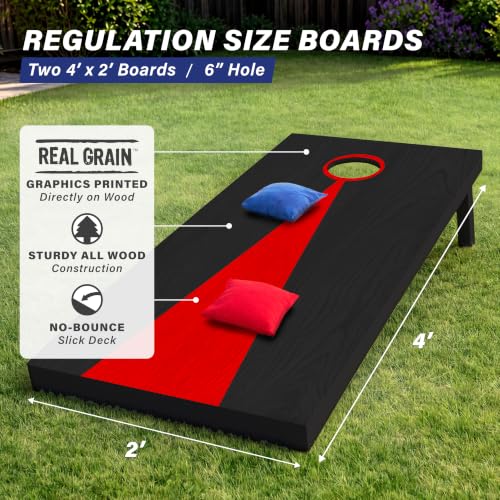 Image of GoSports 4 x 2 ft Regulation Size Wood Cornhole Boards - 10 Vintage Wood Designs (Choose Your Style)
