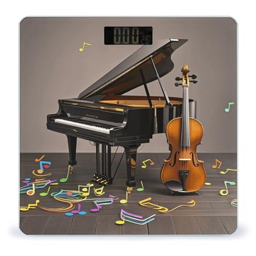 Báscula Digital de Baño con Notas Musicales y Plataforma Amplia miniatura 1