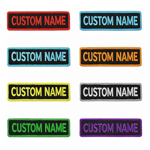 Custom Embroidered Name Patch Sizes 211 Hook & Loop Iron-On or Sew-On Backing Durable Polycotton Name Tag for Tactical Vest Jacket Backpack Bag Hat Work Uniform