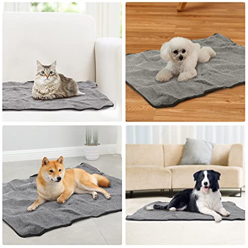 Gohytal Hundedecke für Unterwegs Faltbare Wasserdichte Haustier Decke Flauschig Weich Waschbar Decke für Haustier wasserdichte und Hundedecke Matte für Hunde Welpen Katzen Autositz 100 X70cm (Schwarz)