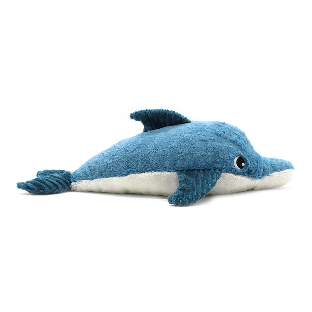 Les Déglingos - PTITPOTOS – Tofou der Delfin Mama Baby – Plüschtier sehr weich Geburt – Blau – 54 cm