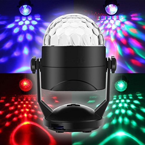 Enuoli Sound Activated Party Lights For Outdoor Indoor Battery Powered/Usb Plug In Portable 7 Color Rbg Rotating Disco Ball Strobe Lamp Stage Par Light For Car Room Xmas Birthday Dj Bar Club Wedding #TOP1